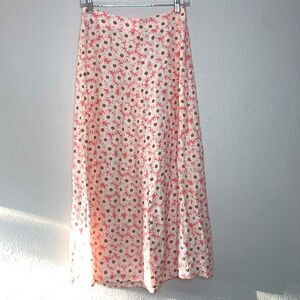 MNG a line flower print pink skirt sz M